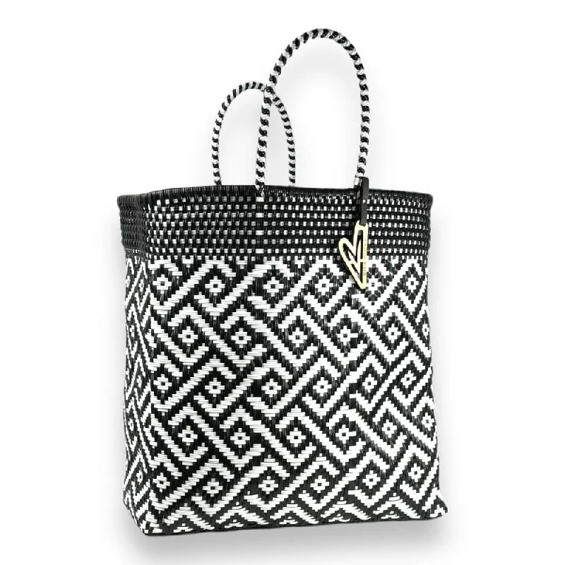 On-Trend Fashion Offers Maria Victoria | Nova BW Tote | Upcycled, Handwoven Elegant Bags, Limited Stock On-Trend Fashion Offers Maria Victoria | Nova BW Tote | Upcycled, Handwoven Elegant Bags, Limited Stock