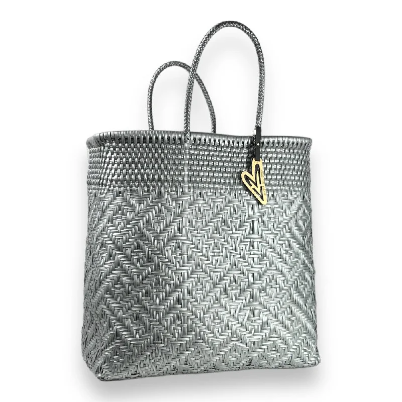 Exclusive Designer Style Deals Maria Victoria | Glow Silver Tote | Upcycled, Handwoven Chic Bags, Shop Now & Save Exclusive Designer Style Deals Maria Victoria | Glow Silver Tote | Upcycled, Handwoven Chic Bags, Shop Now & Save