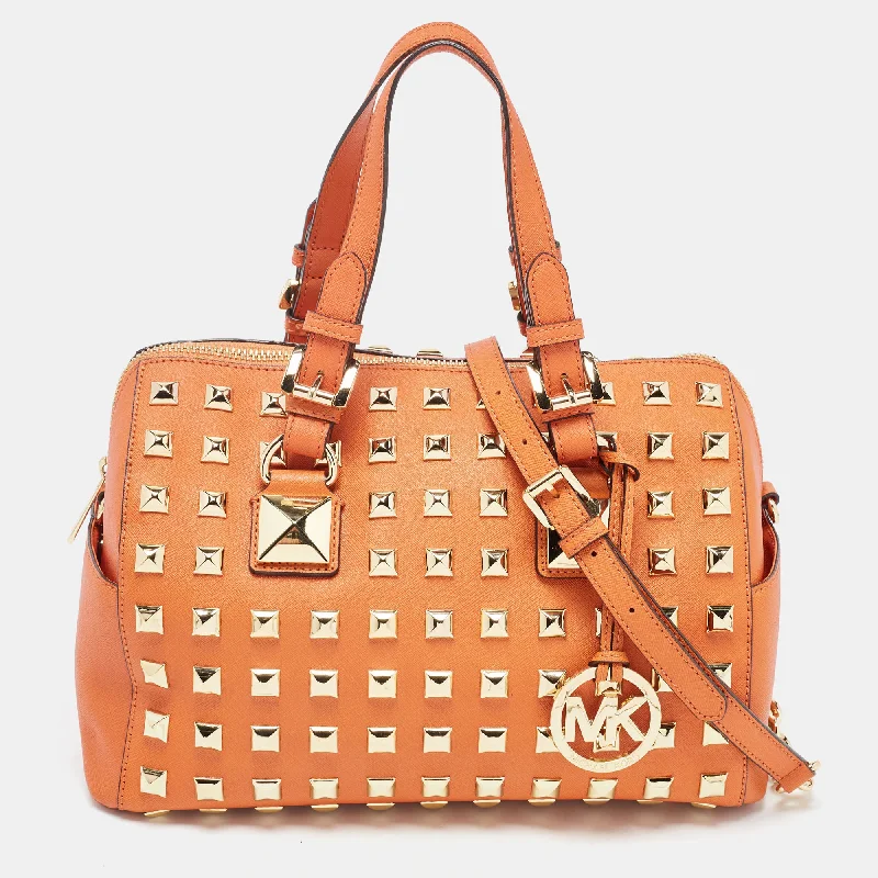 Michael Michael Kors Studded Leather Grayson Boston Bag Best Handbag Sale Of The Season
