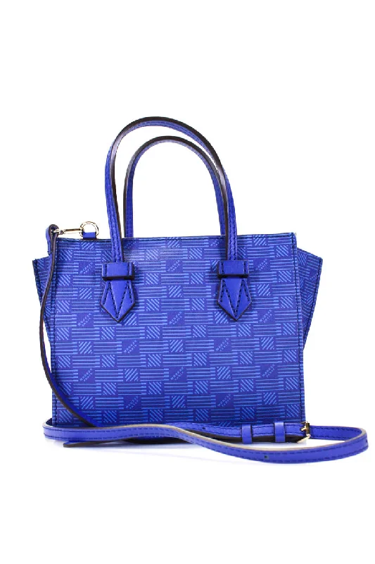 Moreau Womens Bregancon Check Print Mini Zip Tote Satchel Handbag Blue The Bag Sale You've Been Waiting For Is Here