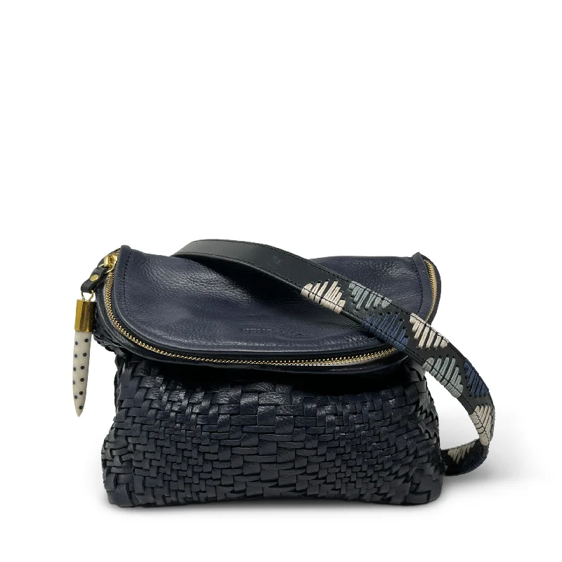 Casual Chic Navy Vari Weave Mini Windbourne Shoulder Bags, Best Deals Today