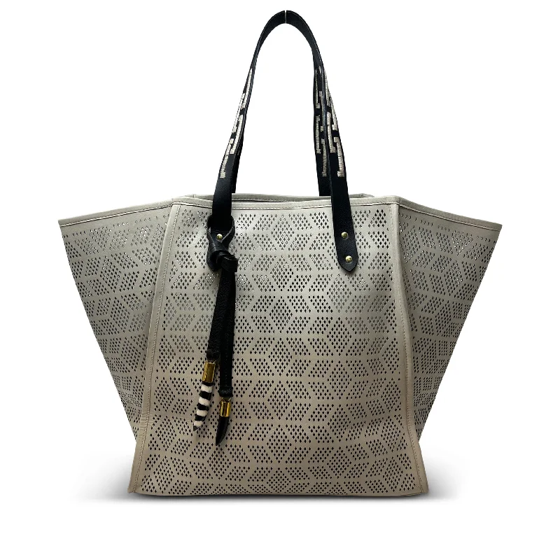 Designer Bags For Luxury Collectors With Offers Slim Taunton Tote - Chalk Double Diamond Perf Stylish Totes With Special Discounts Designer Bags For Luxury Collectors With Offers Slim Taunton Tote - Chalk Double Diamond Perf Stylish Totes With Special Discounts