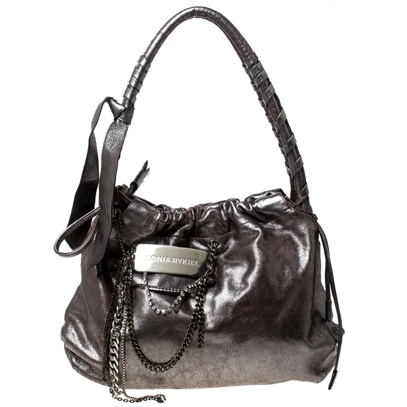 Sonia Rykiel Silver Leather Chain Embellished Shoulder Bag Stylish And Durable Handbags At Great Value Sonia Rykiel Silver Leather Chain Embellished Shoulder Bag Stylish And Durable Handbags At Great Value