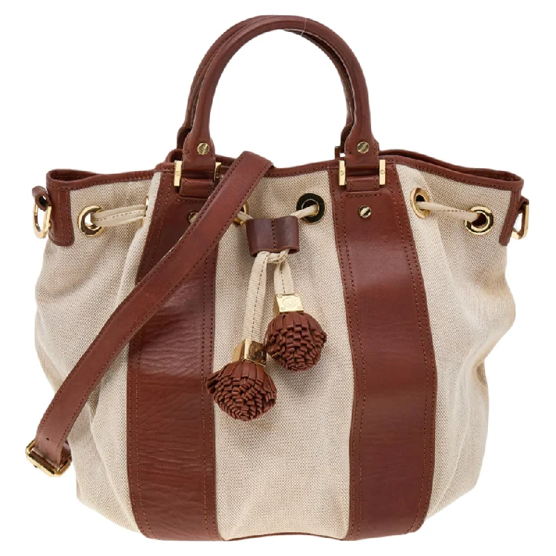 Tory Burch Brown/beige Canvas And Leather Shoulder Bag Must-Have Bags With Big Savings Tory Burch Brown/beige Canvas And Leather Shoulder Bag Must-Have Bags With Big Savings