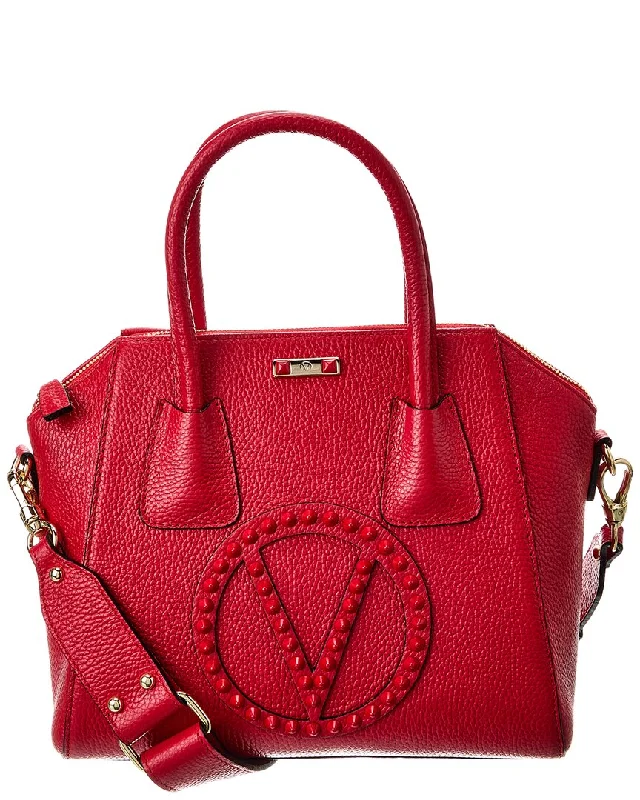 Valentino by Mario Valentino Minimi Rock Leather Satchel Trendy Totes, Shop & Save