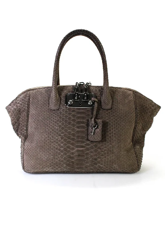 VBH Womens Zip Top Large Double Zip Python Brera 34 Satchel Handbag Brown Limited-Time Handbag Sale VBH Womens Zip Top Large Double Zip Python Brera 34 Satchel Handbag Brown Limited-Time Handbag Sale