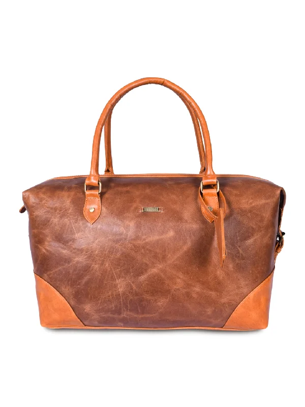 Vegas - The Brown Leather Duffle / Luggage Bag Premium Bags, Special Prices