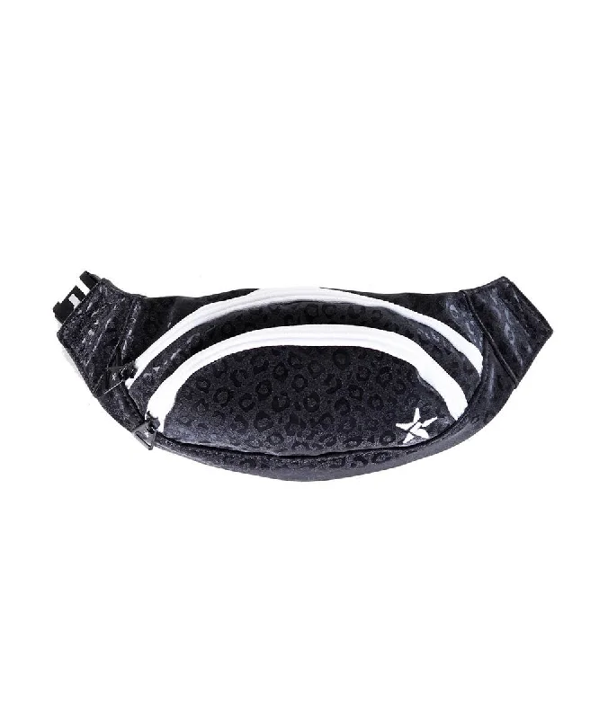 Leopard in Black Adult Rebel Fanny Pack with White Zipper Trendy Handbags, Limited-Time Sale Leopard in Black Adult Rebel Fanny Pack with White Zipper Trendy Handbags, Limited-Time Sale