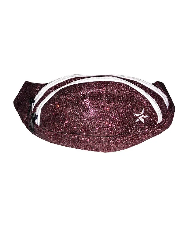 Maroon Adult Rebel Fanny Pack with White Zipper Stylish Totes, Exclusive Savings