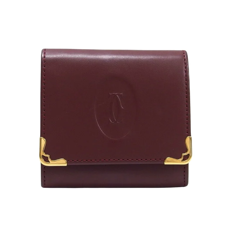 Cartier Must Line  Leather Wallet  (Pre-Owned) Designer Bags At Low Prices