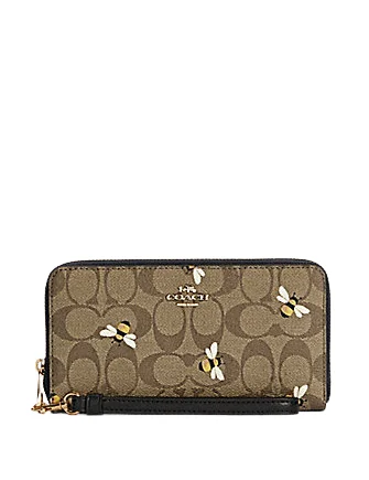 Designer Bags For Luxury Collectors With Offers Coach Long Zip Around Wallet In Signature Canvas With Bee Print Shoulder Bags, Crossbody Bags, And More On Sale Designer Bags For Luxury Collectors With Offers Coach Long Zip Around Wallet In Signature Canvas With Bee Print Shoulder Bags, Crossbody Bags, And More On Sale