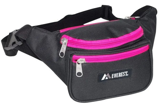 Everest Signature Waist Pack - Standard - Black / Pink Must-Have Bags With Big Savings Everest Signature Waist Pack - Standard - Black / Pink Must-Have Bags With Big Savings