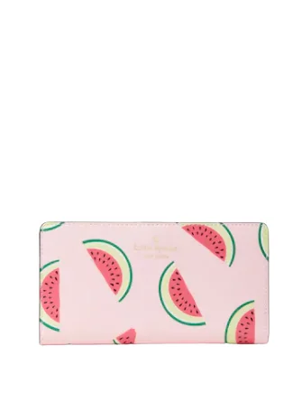 Limited Edition Kate Spade New York Marlee Watermelon Party Large Slim Bifold Wallet Unmissable Deals On Trendy Handbags