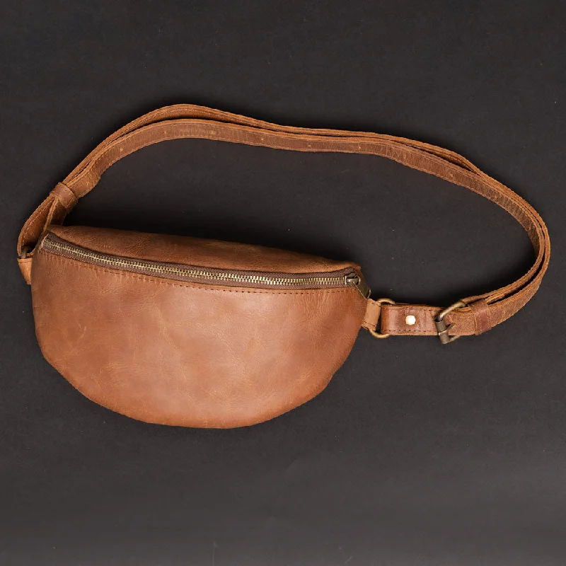 Nexus Leather Belt Bag - Saddle Brown Sleek And Stylish Handbags At Lower Prices