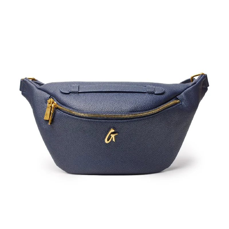 PEBBLE FANNY PACK NAVY Trendy And Timeless Handbags Now On Sale