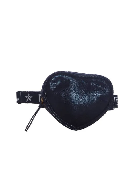 Faux Suede in Black Youth Heart Fanny Pack Luxury Bags, Budget Prices