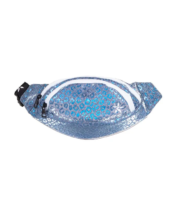 Leopard in Steel Blue Youth Rebel Fanny Pack with White Zipper Your Perfect Bag At The Perfect Price Leopard in Steel Blue Youth Rebel Fanny Pack with White Zipper Your Perfect Bag At The Perfect Price
