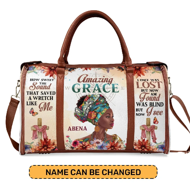 Amazing Grace How Sweet The Sound - Personalized Leather Duffle Bag SBDFLM1265TA Trendy Purses At Unbeatable Discounts Amazing Grace How Sweet The Sound - Personalized Leather Duffle Bag SBDFLM1265TA Trendy Purses At Unbeatable Discounts
