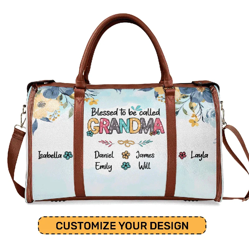Blessed Nana - Personalized Leather Duffle Bag MS101 Best Deals On Premium And Casual Bags – Act Fast