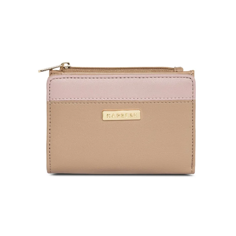 Caprese Erica Fold Wallet Small Nude Trendy Purses, Limited Offer