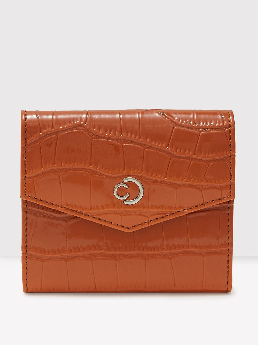 Caprese Eva Flapover Wallet Small Tan Designer-Inspired Bags At Reduced Prices
