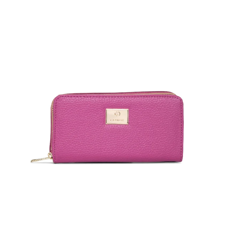 Caprese Kristin Zip Around Wallet Pink Premium Quality Bags, Budget Prices