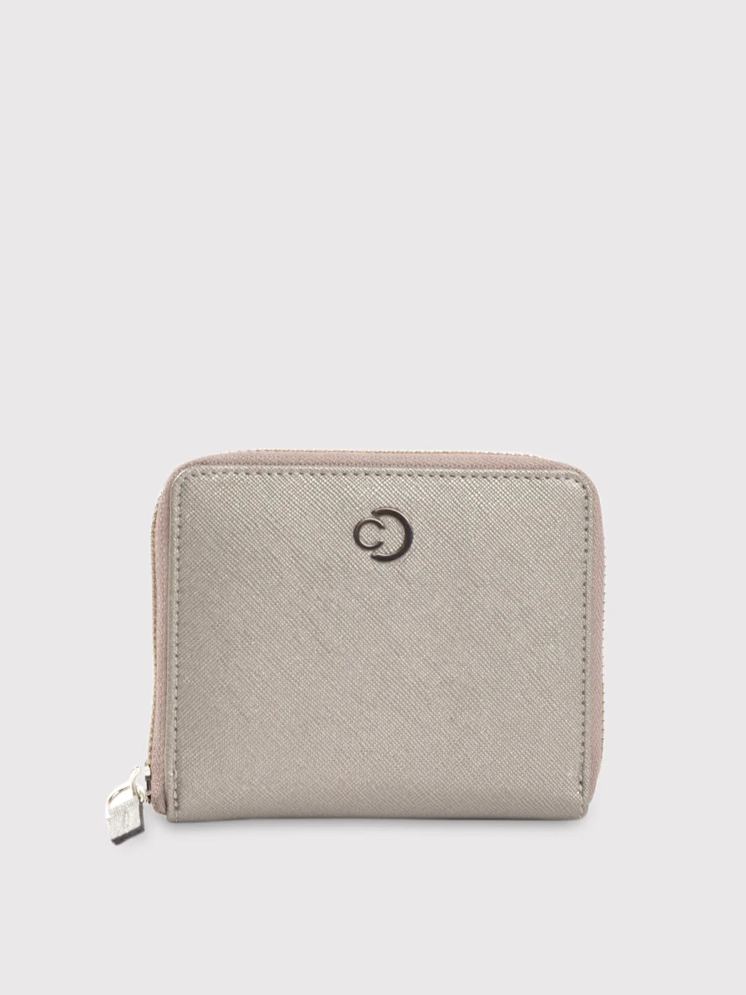Caprese Mia Wallet Small Zip Around Gunmetal Designer Bags, Low Prices