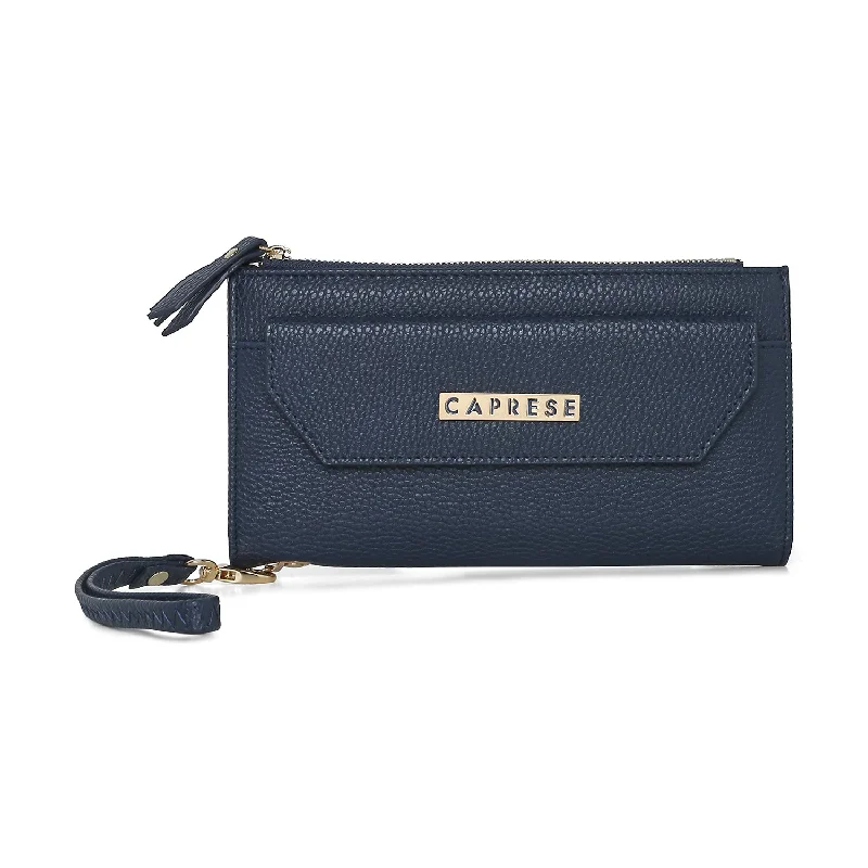 Caprese Mia Zip Wallet Large Blue Premium Bags, Special Prices