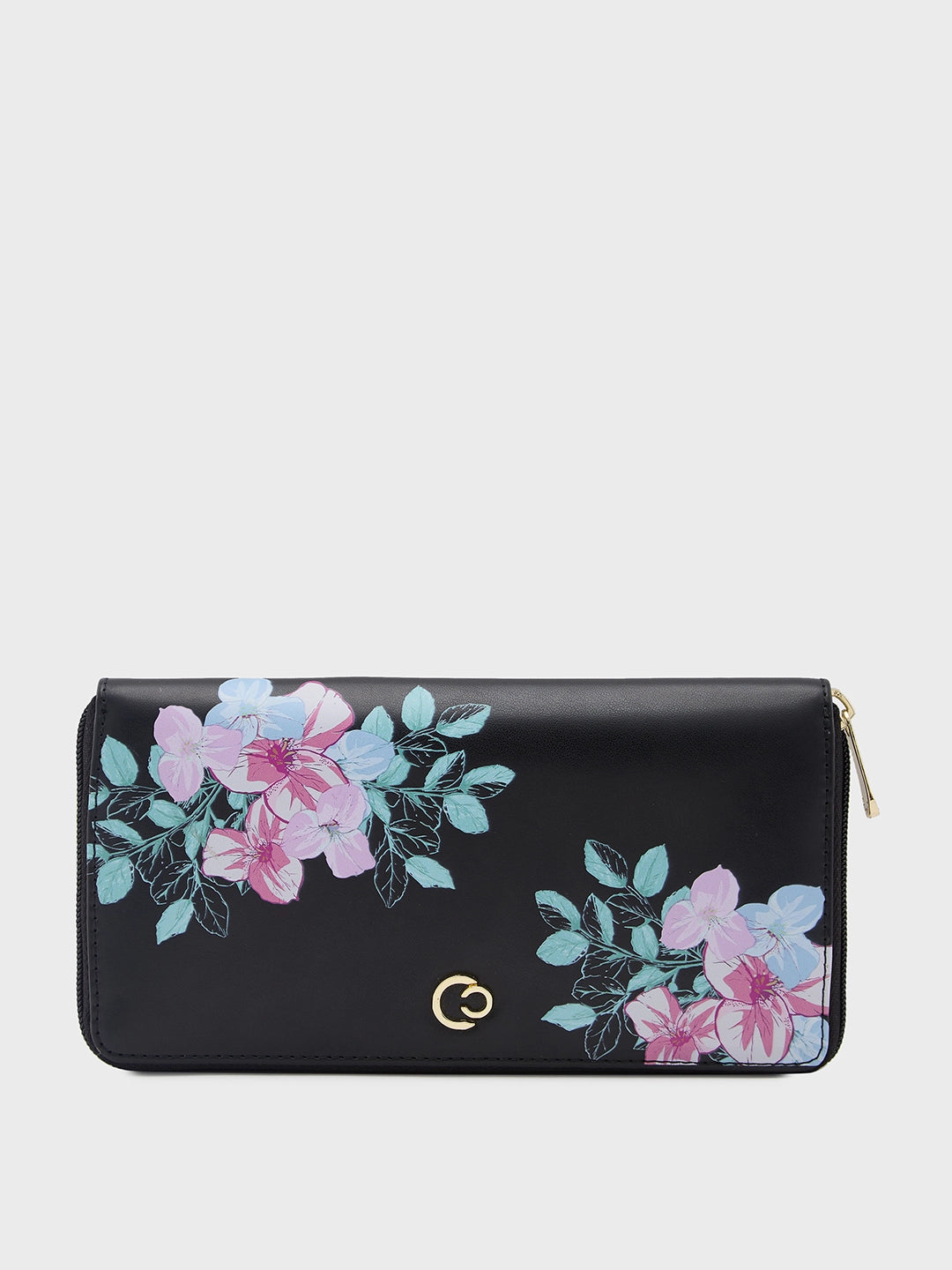 Caprese Shanaya Zip Around Printed Wallet Large Black Trendy Purses With Limited-Time Offers