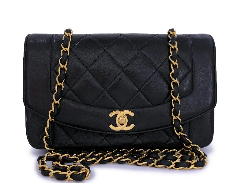 Chanel 1991 Vintage Black Small Diana Flap Bag 24k GHW Lambskin Exclusive Bag Deals – Perfect For Any Occasion Chanel 1991 Vintage Black Small Diana Flap Bag 24k GHW Lambskin Exclusive Bag Deals – Perfect For Any Occasion