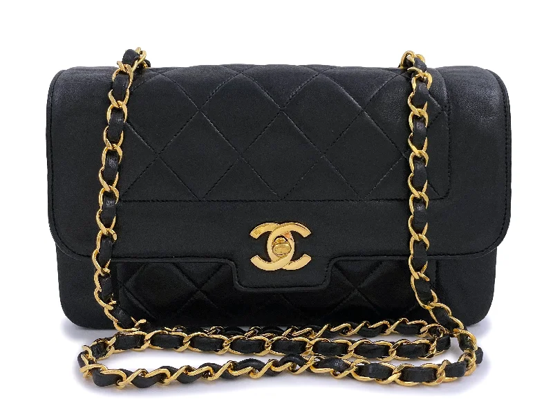 Chanel 1991 Vintage Small Black Geometric Diana Flap Bag Lambskin Luxury Bags, Budget Prices Chanel 1991 Vintage Small Black Geometric Diana Flap Bag Lambskin Luxury Bags, Budget Prices