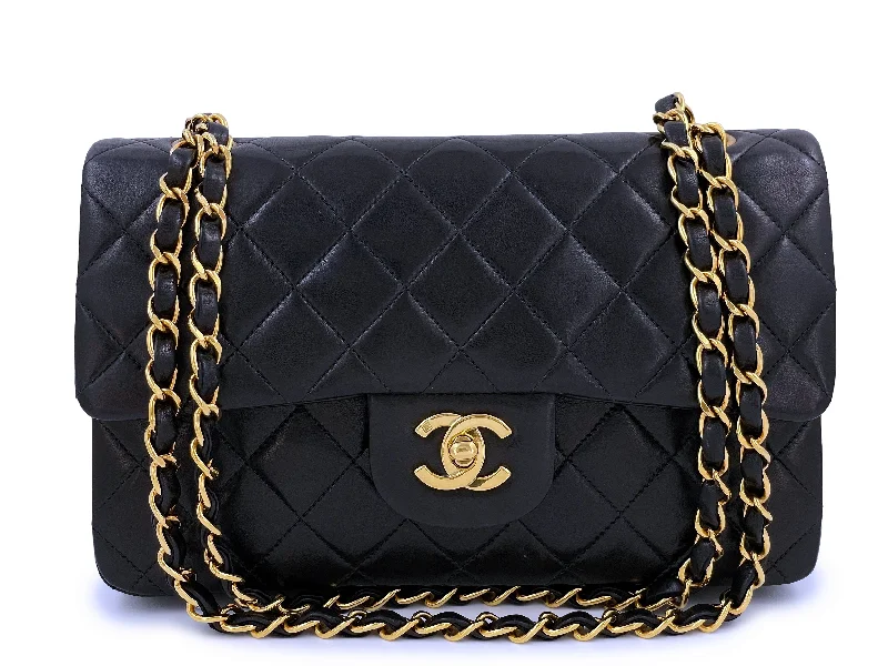 Chanel 1995 Vintage Black Small Classic Double Flap Bag 24k GHW Lambskin Elegant Purses, Shop & Save Chanel 1995 Vintage Black Small Classic Double Flap Bag 24k GHW Lambskin Elegant Purses, Shop & Save