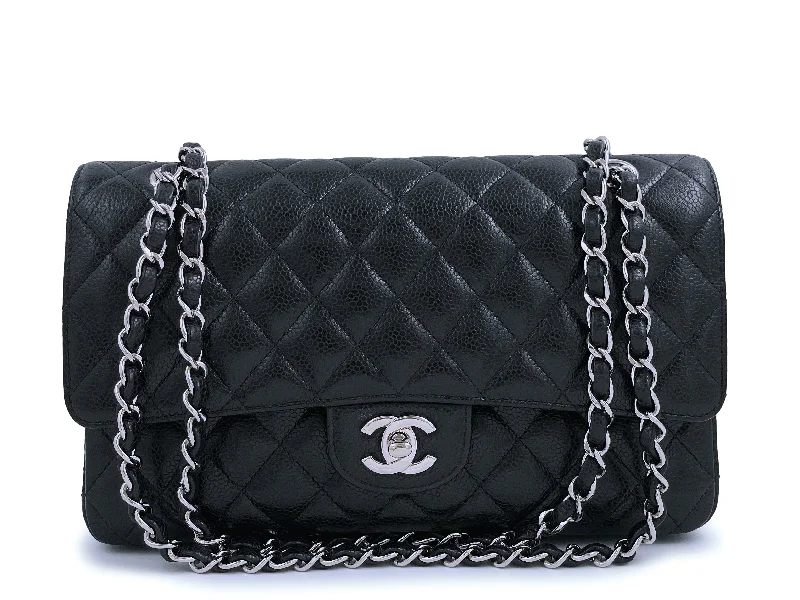 Chanel 2008 Black Caviar Medium Classic Double Flap Bag SHW Chic Handbags At Special Promotional Prices Chanel 2008 Black Caviar Medium Classic Double Flap Bag SHW Chic Handbags At Special Promotional Prices