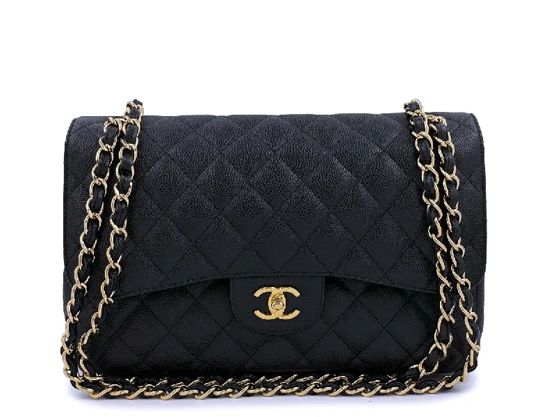 Chanel Black Caviar Jumbo Classic Double Flap Bag GHW Fashionable Crossbody Bags At Special Offers Chanel Black Caviar Jumbo Classic Double Flap Bag GHW Fashionable Crossbody Bags At Special Offers