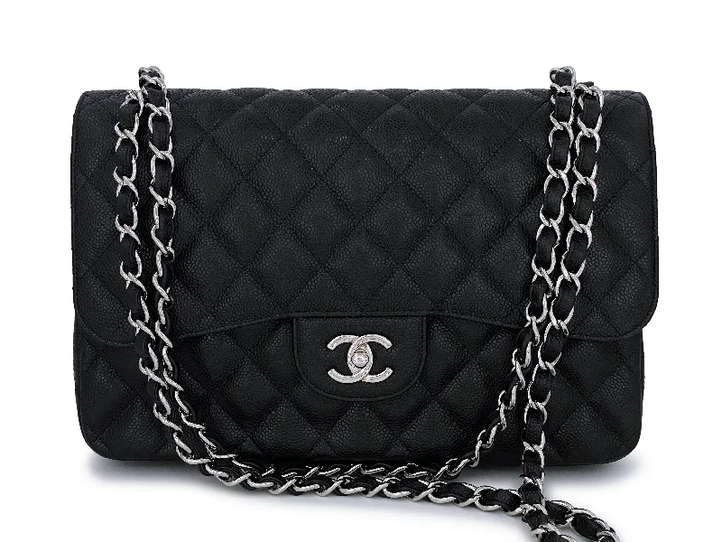 Chanel Black Caviar Jumbo Classic Double Flap Bag SHW Designer Bags, Low Prices