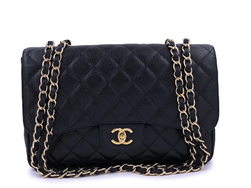 Chanel Black Caviar Jumbo Classic Flap Bag GHW Single Premium Handbags With A Touch Of Elegance Chanel Black Caviar Jumbo Classic Flap Bag GHW Single Premium Handbags With A Touch Of Elegance