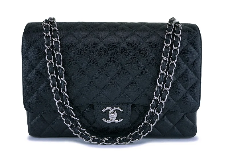 Chanel Black Caviar Maxi Classic Double Flap Bag SHW Limited-Stock Handbag Sale For A Stylish Look Chanel Black Caviar Maxi Classic Double Flap Bag SHW Limited-Stock Handbag Sale For A Stylish Look