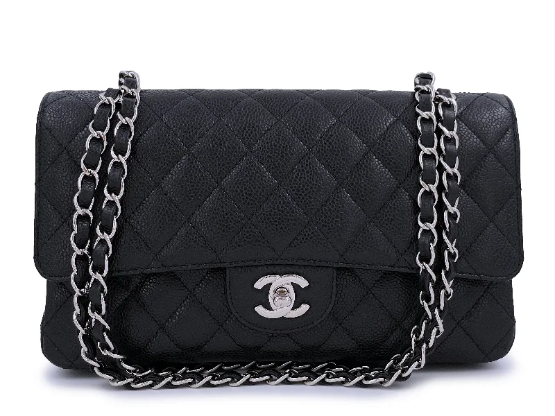 Chanel Black Caviar Medium Classic Double Flap Bag SHW 2U1 Stylish And Functional Bags Now At Reduced Rates