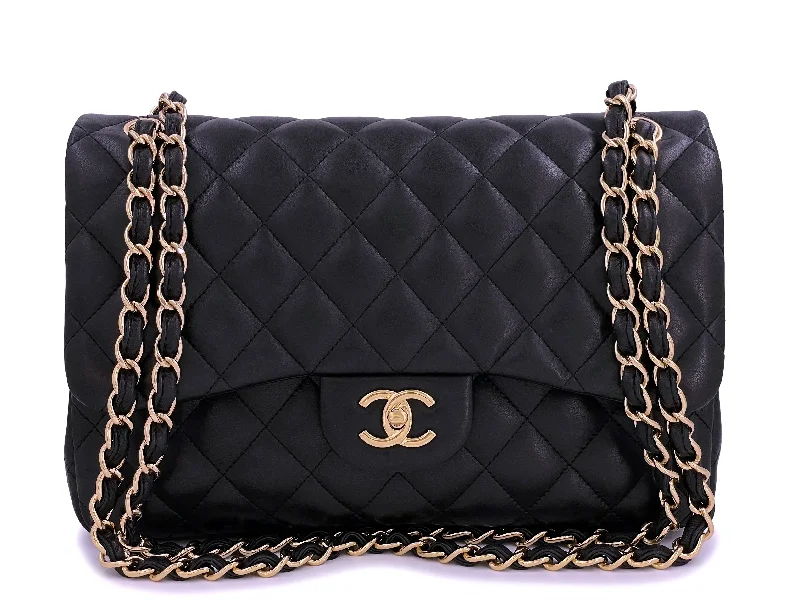 Chanel Black Jumbo Classic Flap Bag Lambskin Double GHW PU9 Best Deals On Premium And Casual Bags – Act Fast Chanel Black Jumbo Classic Flap Bag Lambskin Double GHW PU9 Best Deals On Premium And Casual Bags – Act Fast