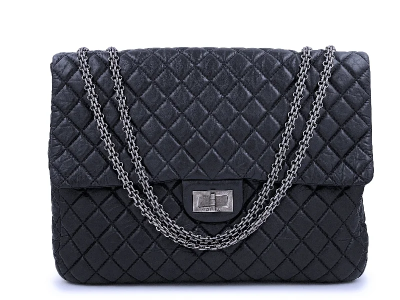 Chanel Black XL Reissue Classic Oversized Flap Bag RHW Elegant Purses At Clearance Prices Chanel Black XL Reissue Classic Oversized Flap Bag RHW Elegant Purses At Clearance Prices
