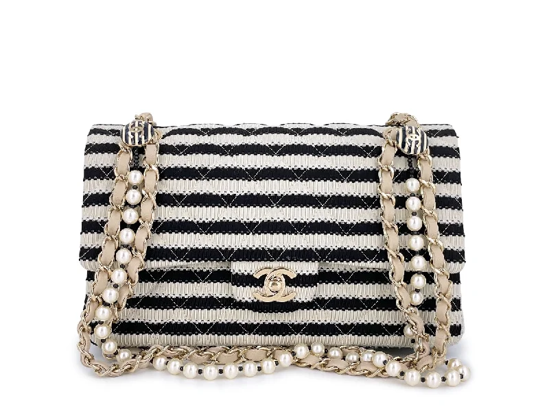 Chanel Ivory-Black Coco Sailor Pearls Medium Classic Flap Bag GHW High-Fashion Handbags At Reduced Costs Chanel Ivory-Black Coco Sailor Pearls Medium Classic Flap Bag GHW High-Fashion Handbags At Reduced Costs