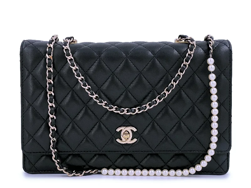 Chanel Limited Fantasy Pearls Quilted Flap Bag Black Lambskin Elegant Bags With Limited Stock Available Chanel Limited Fantasy Pearls Quilted Flap Bag Black Lambskin Elegant Bags With Limited Stock Available