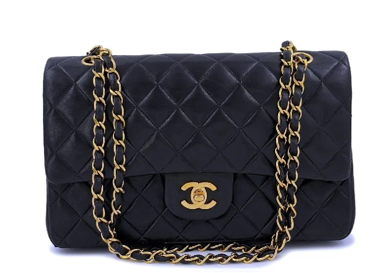 Chanel Vintage 1992 Black Medium Classic Double Flap Bag 24k GHW Lambskin Premium Handbags At Budget-Friendly Prices Chanel Vintage 1992 Black Medium Classic Double Flap Bag 24k GHW Lambskin Premium Handbags At Budget-Friendly Prices