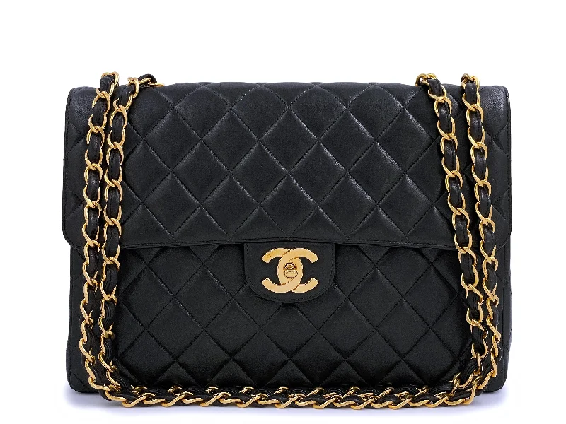 Chanel Vintage 1996 Jumbo Classic Flap Bag 24k GHW Black Lambskin Fashionable Handbags, Limited-Time Deals Chanel Vintage 1996 Jumbo Classic Flap Bag 24k GHW Black Lambskin Fashionable Handbags, Limited-Time Deals