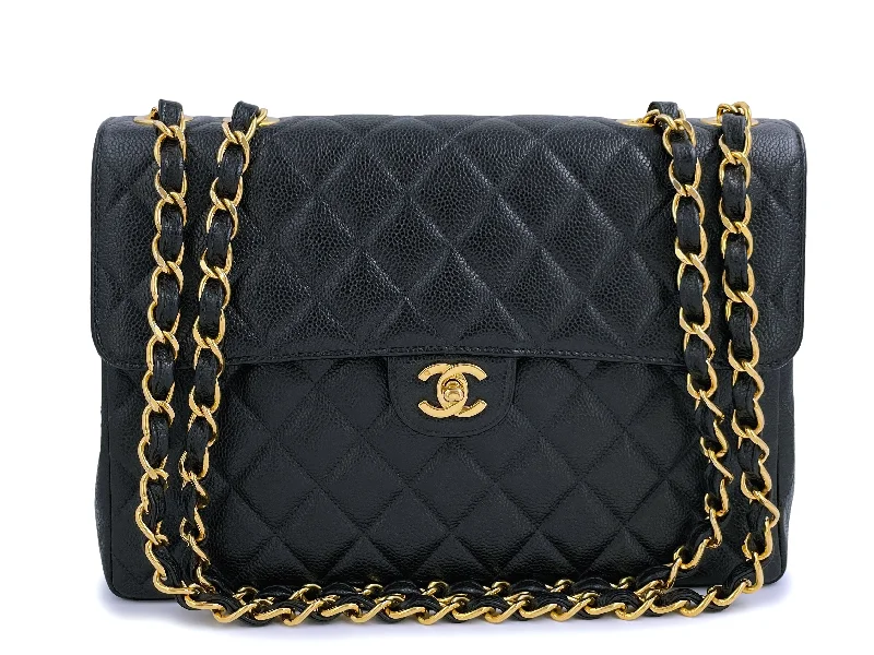 Chanel Vintage 1998 Black Caviar Classic Jumbo Flap Bag 24k GHW Designer-Inspired Bags, Best Prices Chanel Vintage 1998 Black Caviar Classic Jumbo Flap Bag 24k GHW Designer-Inspired Bags, Best Prices