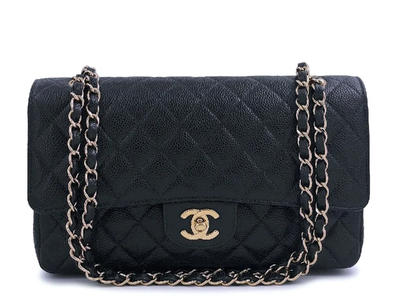 Chanel Vintage 2002 Black Caviar Medium Classic Double Flap Bag 24k GHW Trendy Purses At Unbeatable Discounts