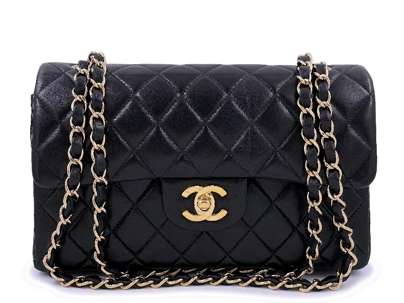 Chanel Vintage Black Small Classic Double Flap Bag 24k GHW Lambskin Timeless Bags, Flash Sale Chanel Vintage Black Small Classic Double Flap Bag 24k GHW Lambskin Timeless Bags, Flash Sale