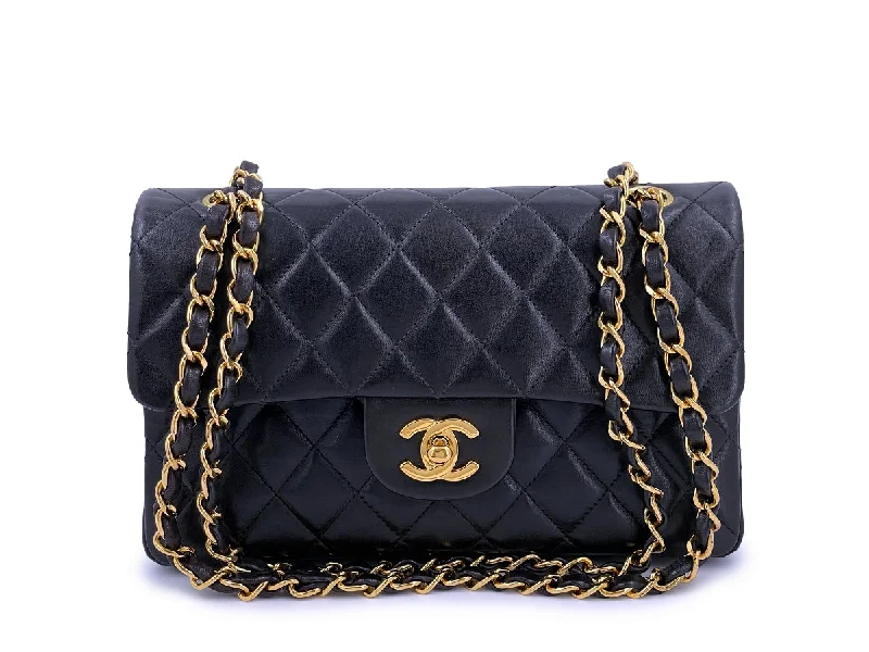 Chanel Vintage Black Small Classic Double Flap Bag Lambskin 24k GHW Iconic Handbags At Unbeatable Prices Chanel Vintage Black Small Classic Double Flap Bag Lambskin 24k GHW Iconic Handbags At Unbeatable Prices