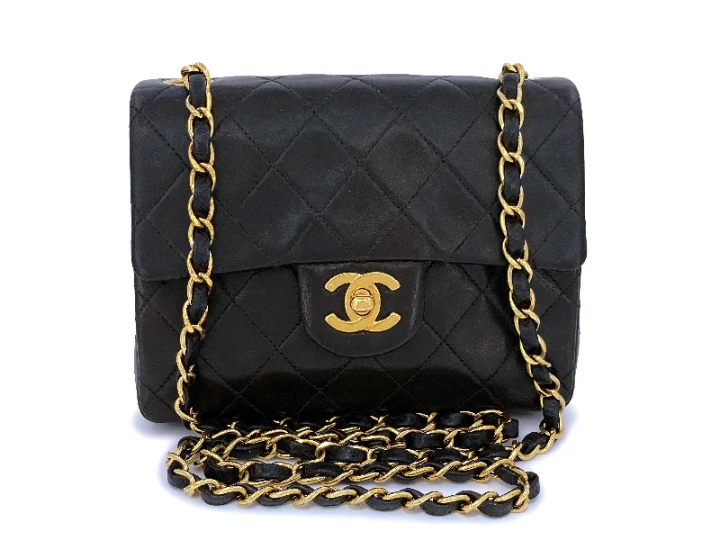 Chanel Vintage Black Square Mini Classic Flap Bag 24k GHW Best-Selling Bags Now At Exclusive Promotional Prices