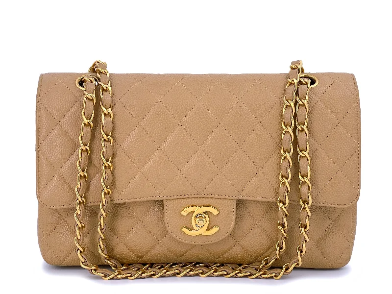Chanel Vintage Caramel Camel Beige Caviar Medium Classic Double Flap Bag 24k GHW Affordable Elegance With High-Quality Bags Chanel Vintage Caramel Camel Beige Caviar Medium Classic Double Flap Bag 24k GHW Affordable Elegance With High-Quality Bags